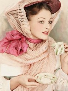 Taking tea Victorian style.